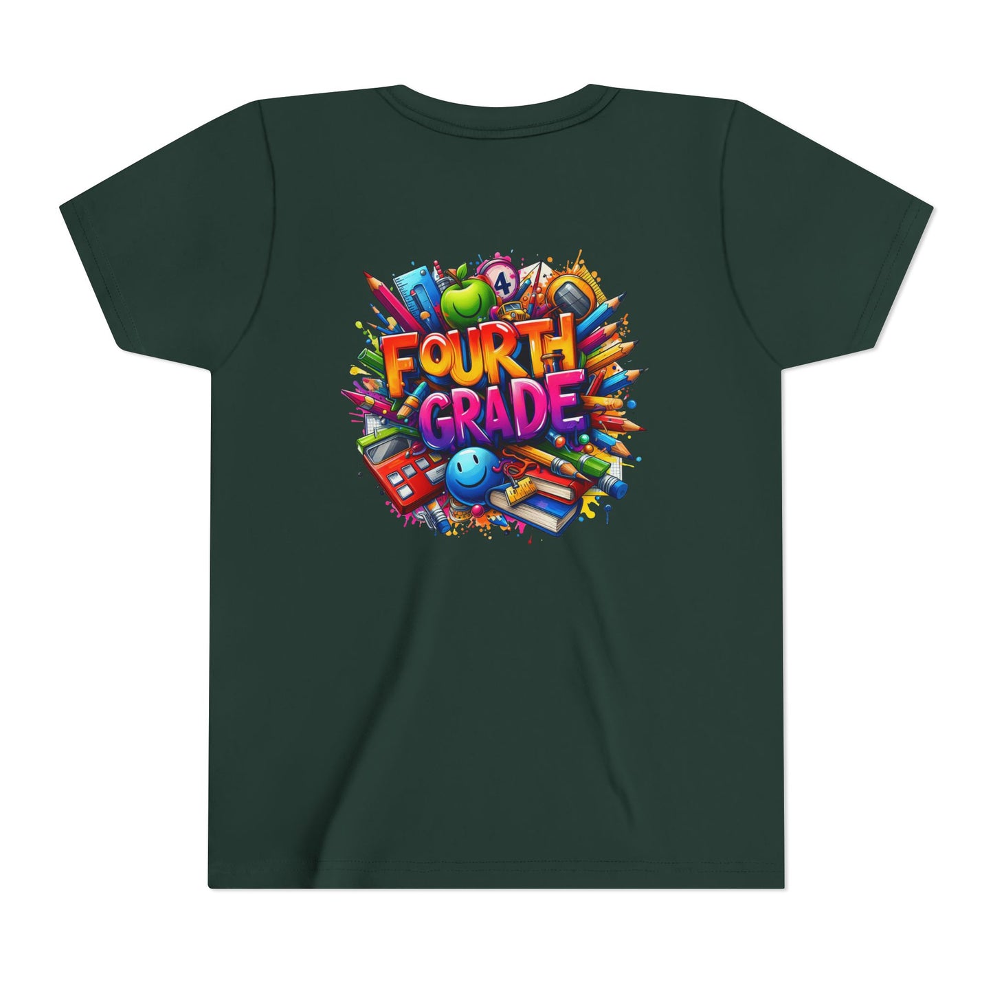 Fourth Grade Youth T‑Shirt – Colorful School Supplies Back to School Tee