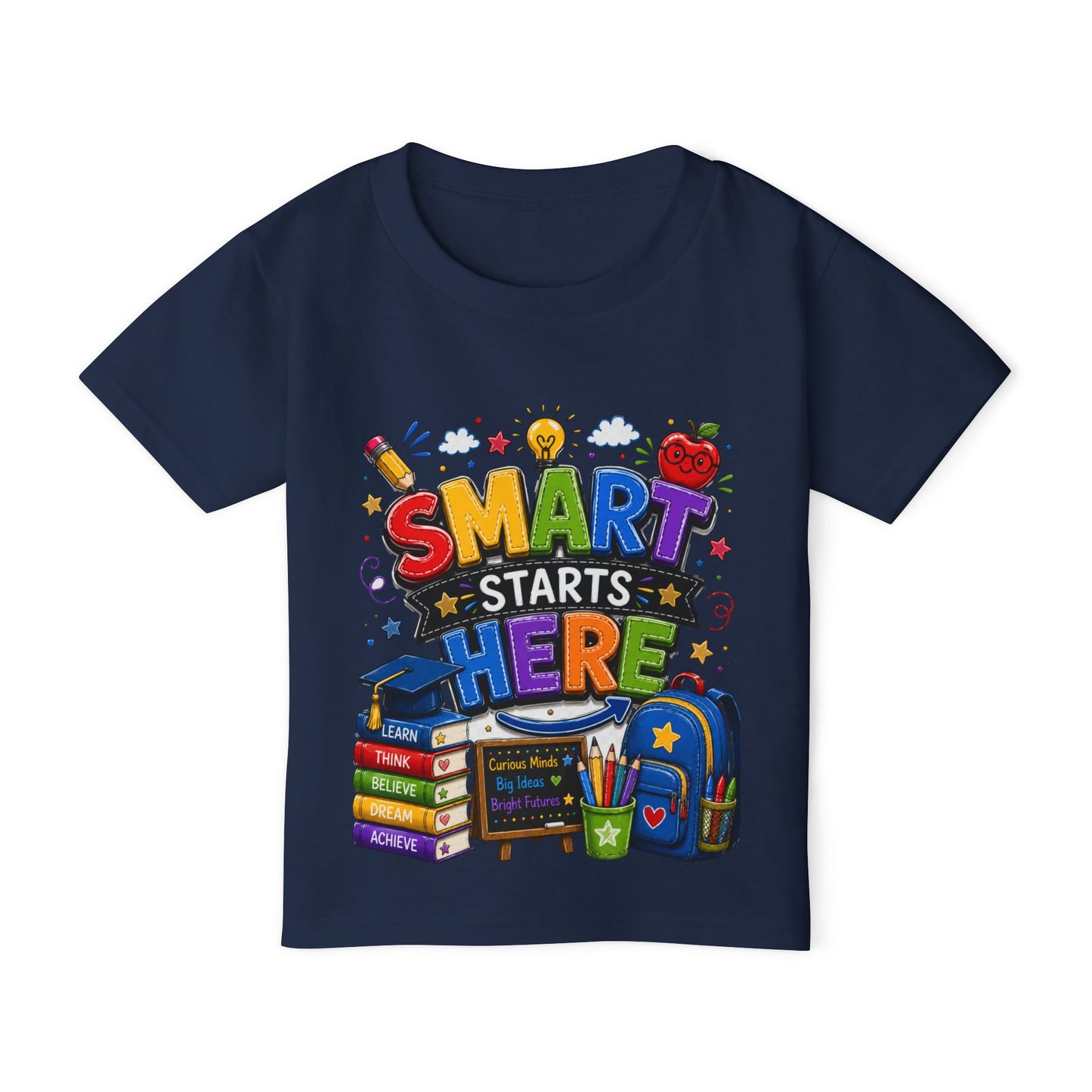Toddler T-Shirt - "Smart Starts Here" Back-to-School Schoolhouse Design