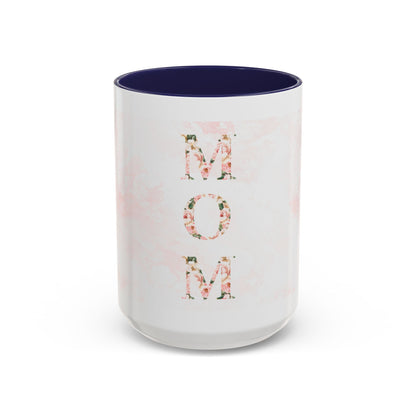 Mom Floral Accent Coffee Mug — Pink Roses Mother's Day Gift (11/15oz)