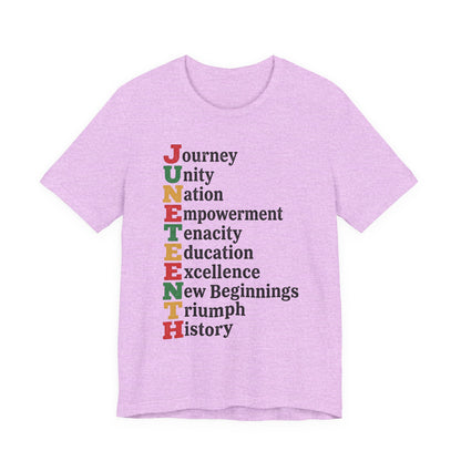 Juneteenth Acrostic T-Shirt — Journey, Unity, Empowerment Tee
