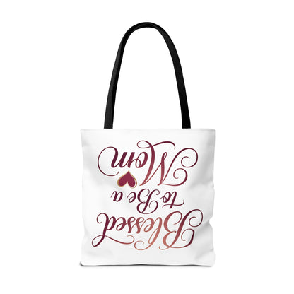 Blessed to Be a Mom Tote Bag – Mother's Day Floral Script Gift