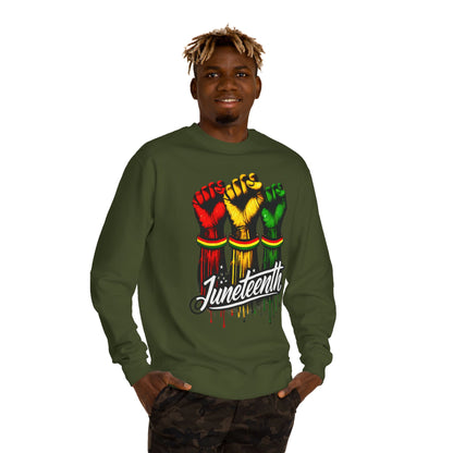 Juneteenth Fist Sweatshirt – Black Power Red Yellow Green Pride Crewneck