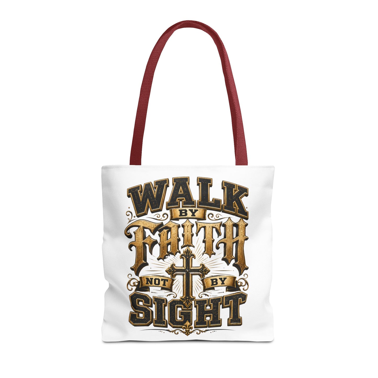 Walk by Faith Tote Bag — Christian Inspirational Cross Tote