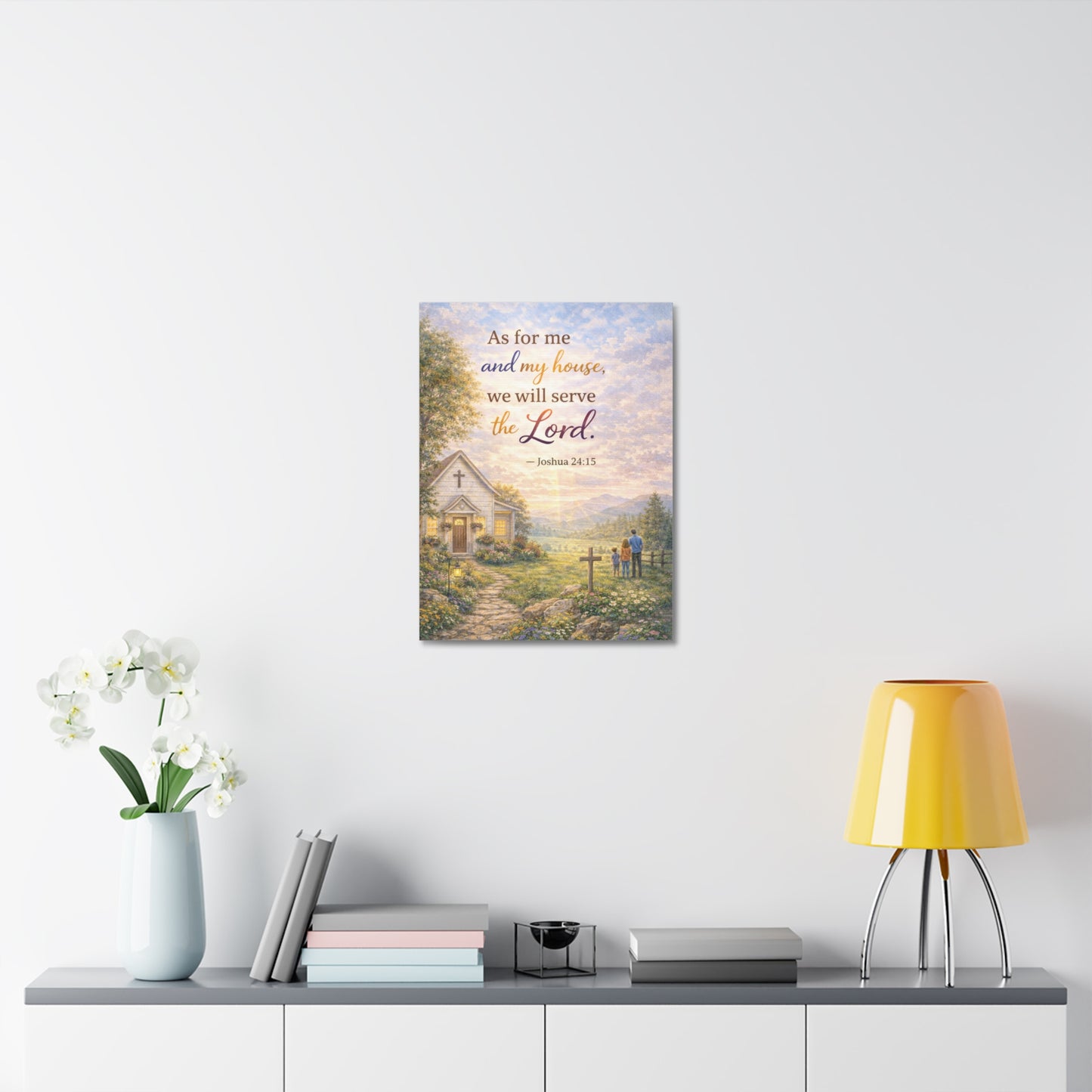 Canvas Wall Art - "As for me and my house we will serve the Lord" (Joshua 24:15) Inspirational Christian Home Decor