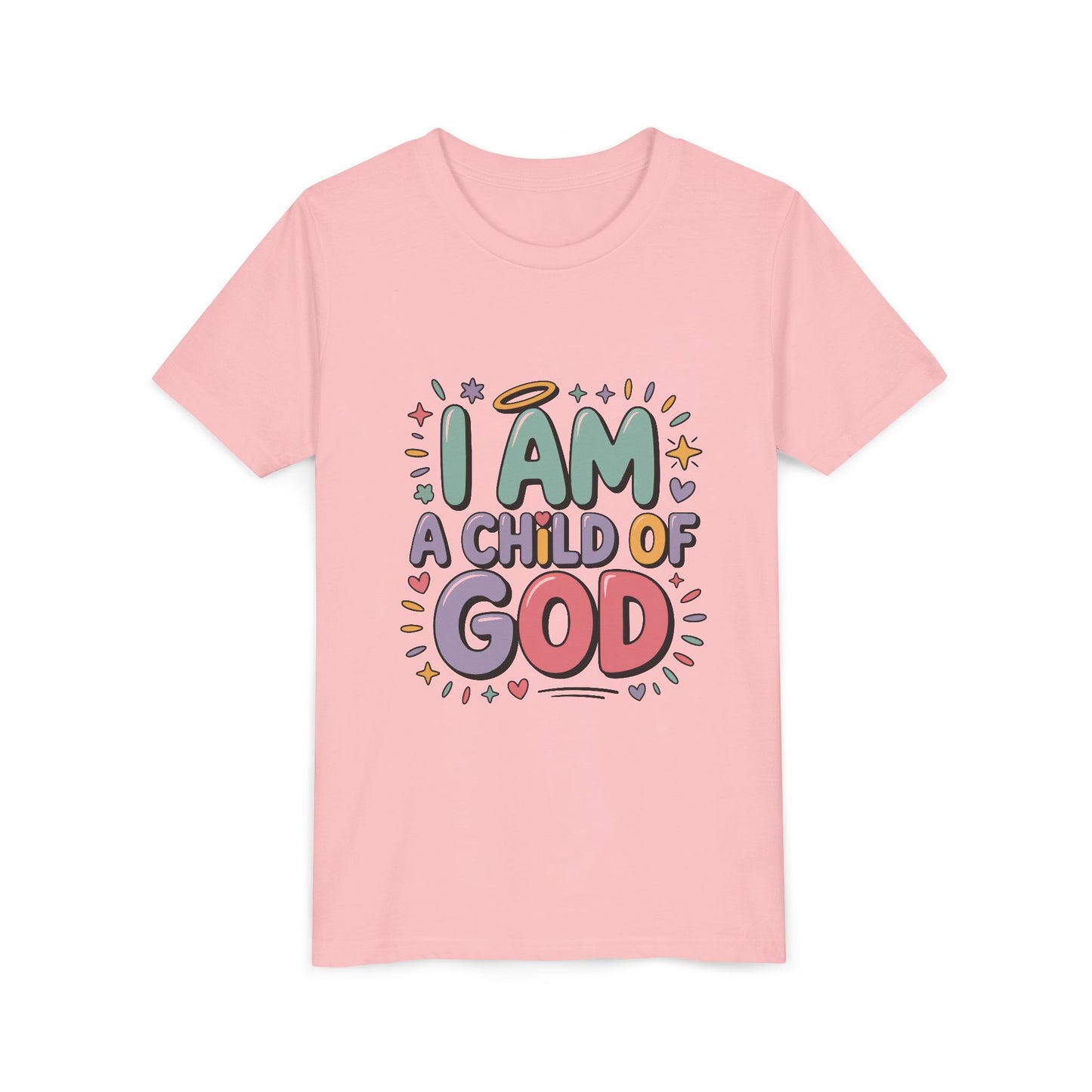 I Am A Child of God Youth Tee — Cute Pastel Christian Kids T-Shirt