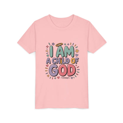 I Am A Child of God Youth Tee — Cute Pastel Christian Kids T-Shirt