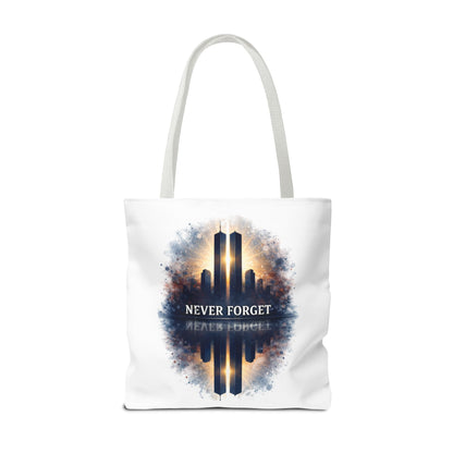 Never Forget Memorial Tote Bag — 9/11 Tribute Skyline All-Over Print