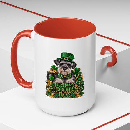 St. Patrick's Day Schnauzer Coffee Mug – Happy St. Patrick's Day Accent Mug