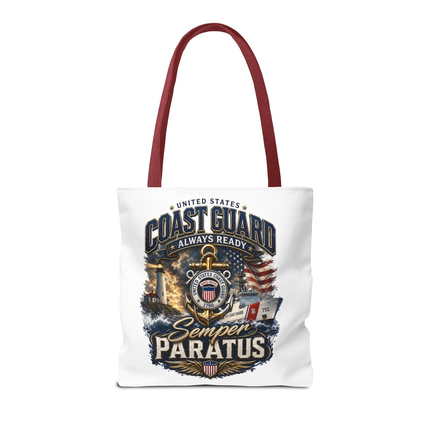 Coast Guard Semper Paratus Tote Bag – U.S. Coast Guard Patriotic Beach & Everyday Carry