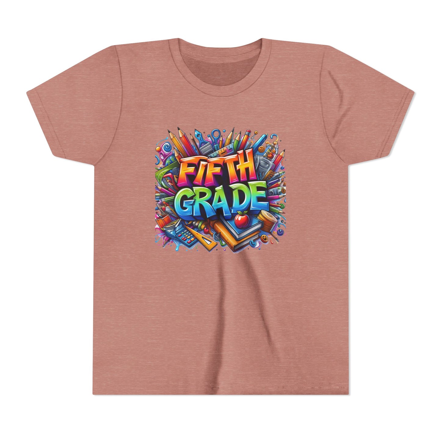 Fifth Grade Kid's Tee - Colorful School Supplies Back to School T-Shirt