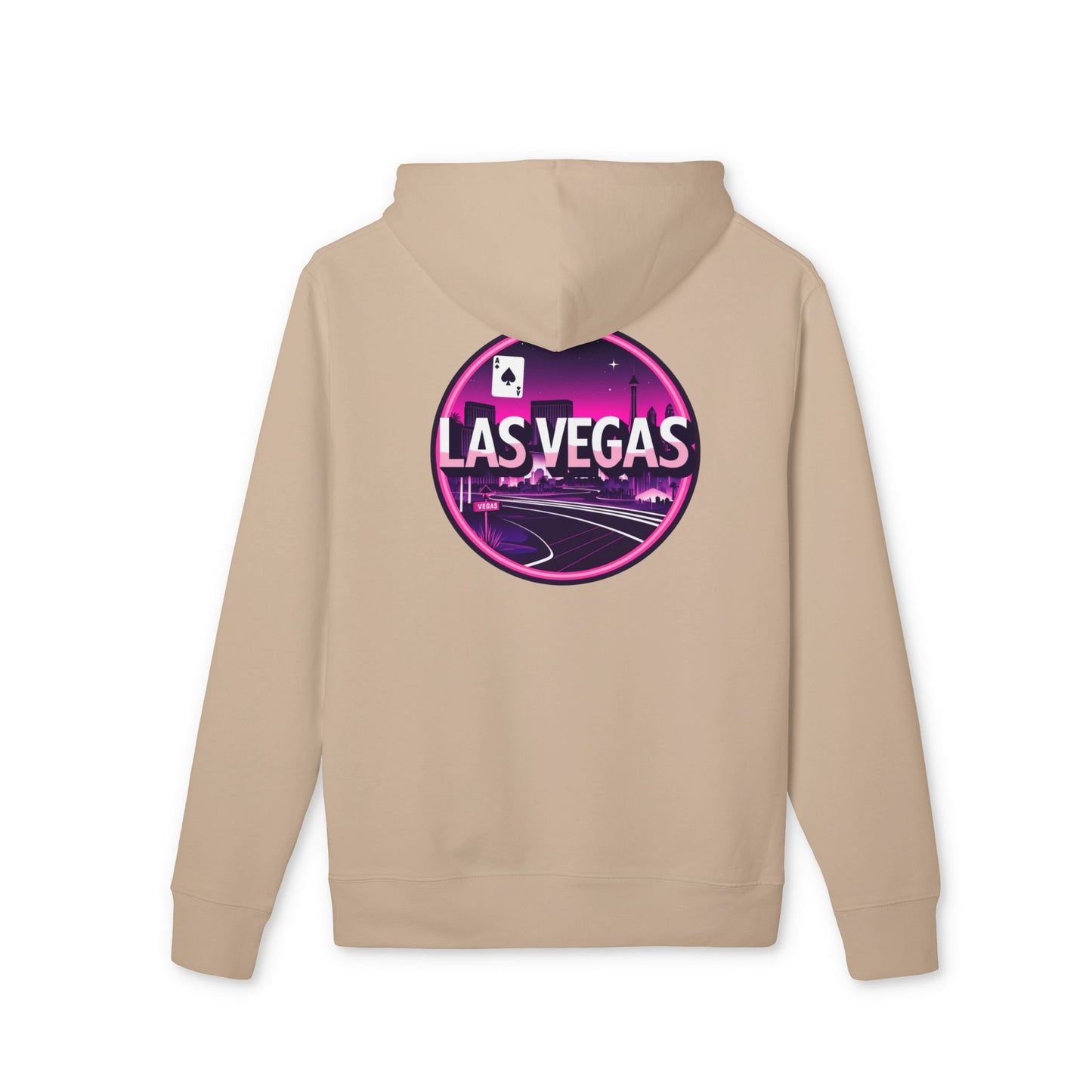 Las Vegas Neon Circle Hoodie — Retro Casino Skyline Pullover