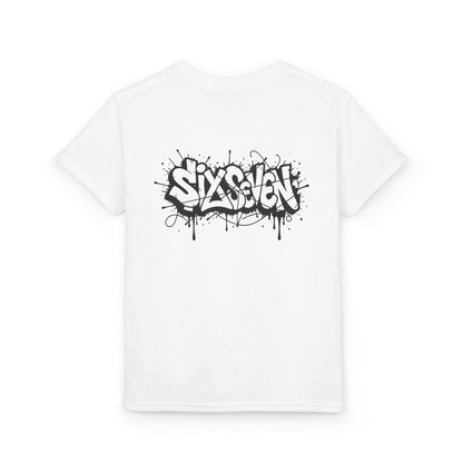 Youth T-Shirt — 'SixxSeven' Black Graffiti Drip Streetwear Tee