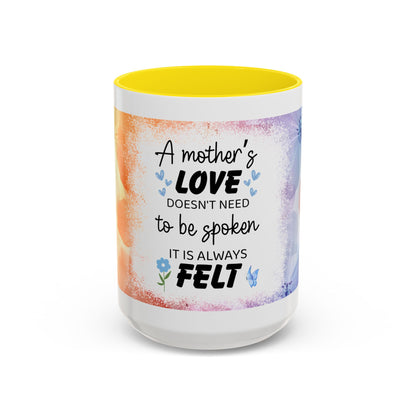 Mother’s Love Accent Coffee Mug – Floral Inspirational Gift (11/15 oz)