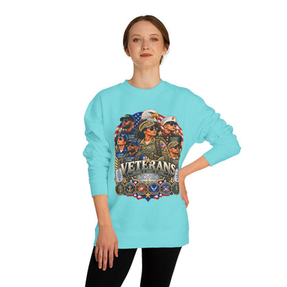 Veterans Tribute Sweatshirt — Patriotic Military Emblems & Eagle Crewneck