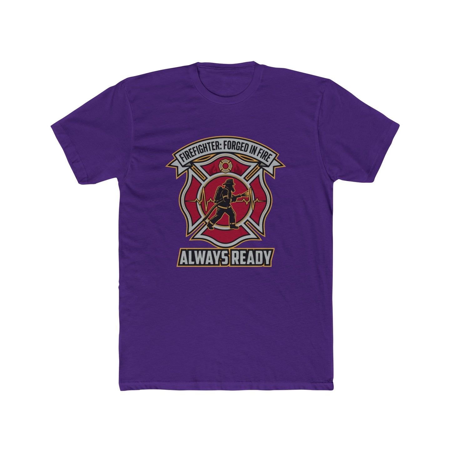 Firefighter Maltese Cross T‑Shirt — "Always Ready" Crew Tee
