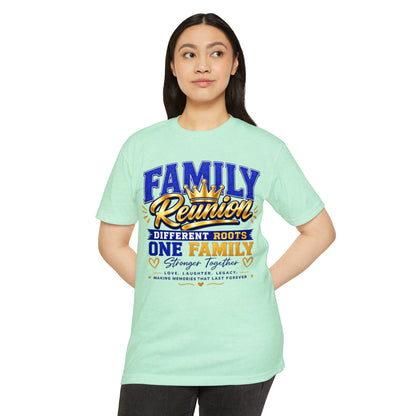 Family Reunion T-Shirt — "Family Reunion: Different Roots One Family" Keepsake Tee