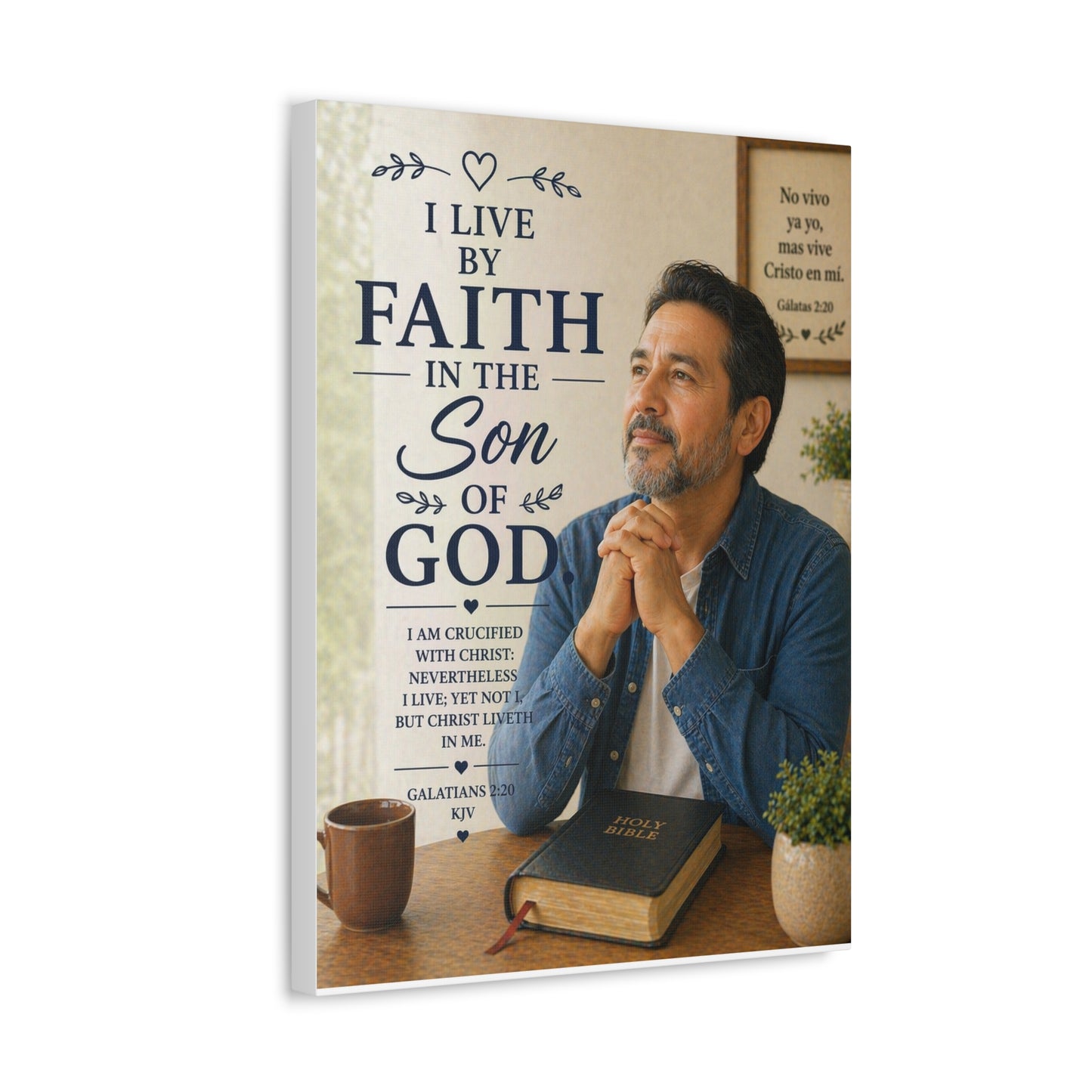 Faith in the Son of God Stretched Canvas — Christian Wall Art with Galatians Verse