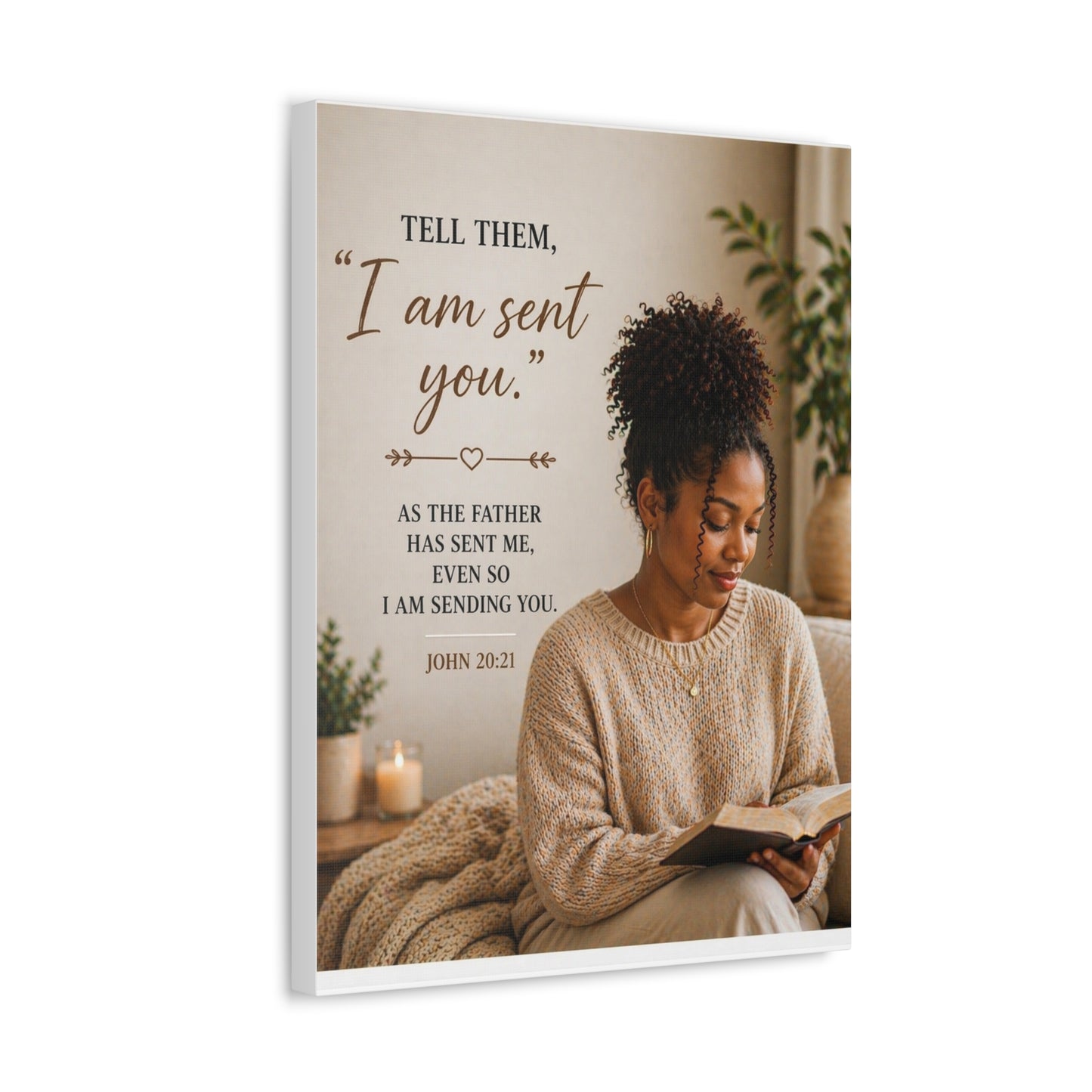 Canvas Wall Art — "I Am Sent You" John 20:21 Inspirational Christian Prayer Decor