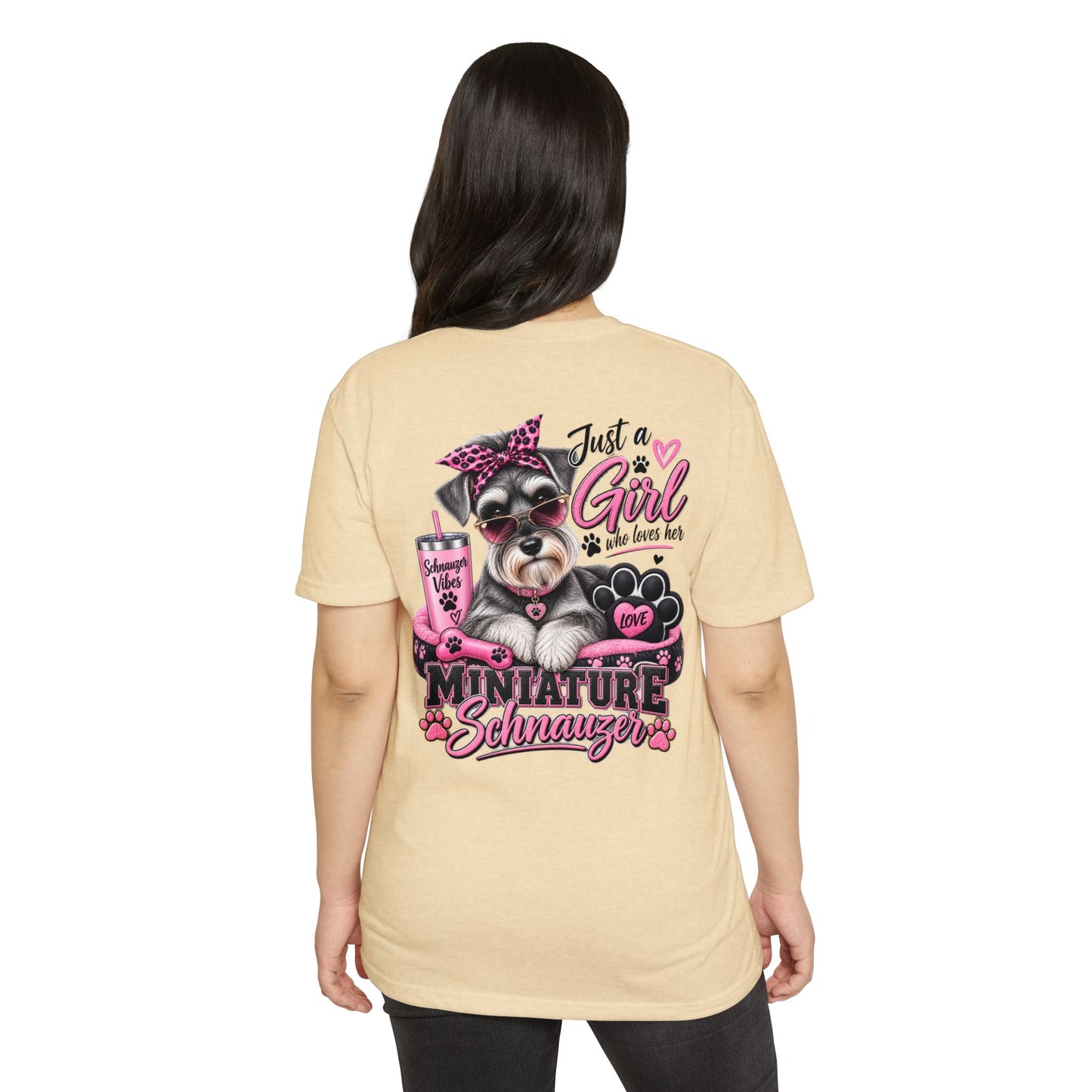 Miniature Schnauzer T-Shirt — "Just a Girl Who Loves Her Miniature Schnauzer" Cute Dog Tee