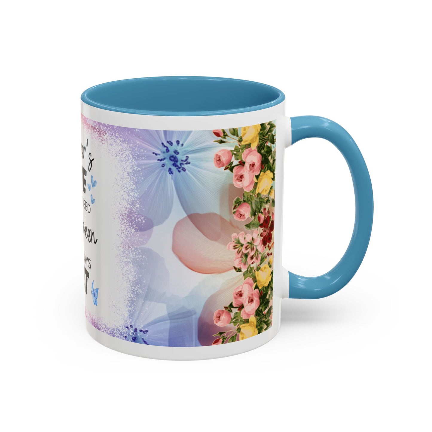 Mother’s Love Accent Coffee Mug – Floral Inspirational Gift (11/15 oz)