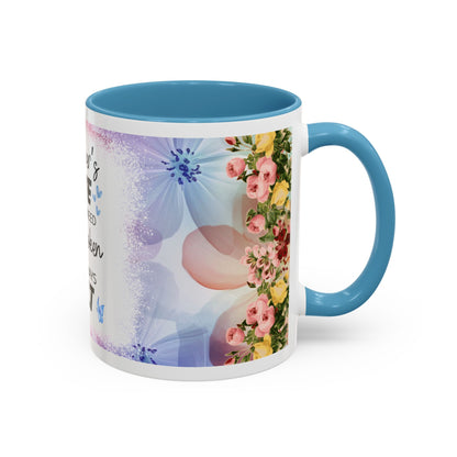 Mother’s Love Accent Coffee Mug – Floral Inspirational Gift (11/15 oz)