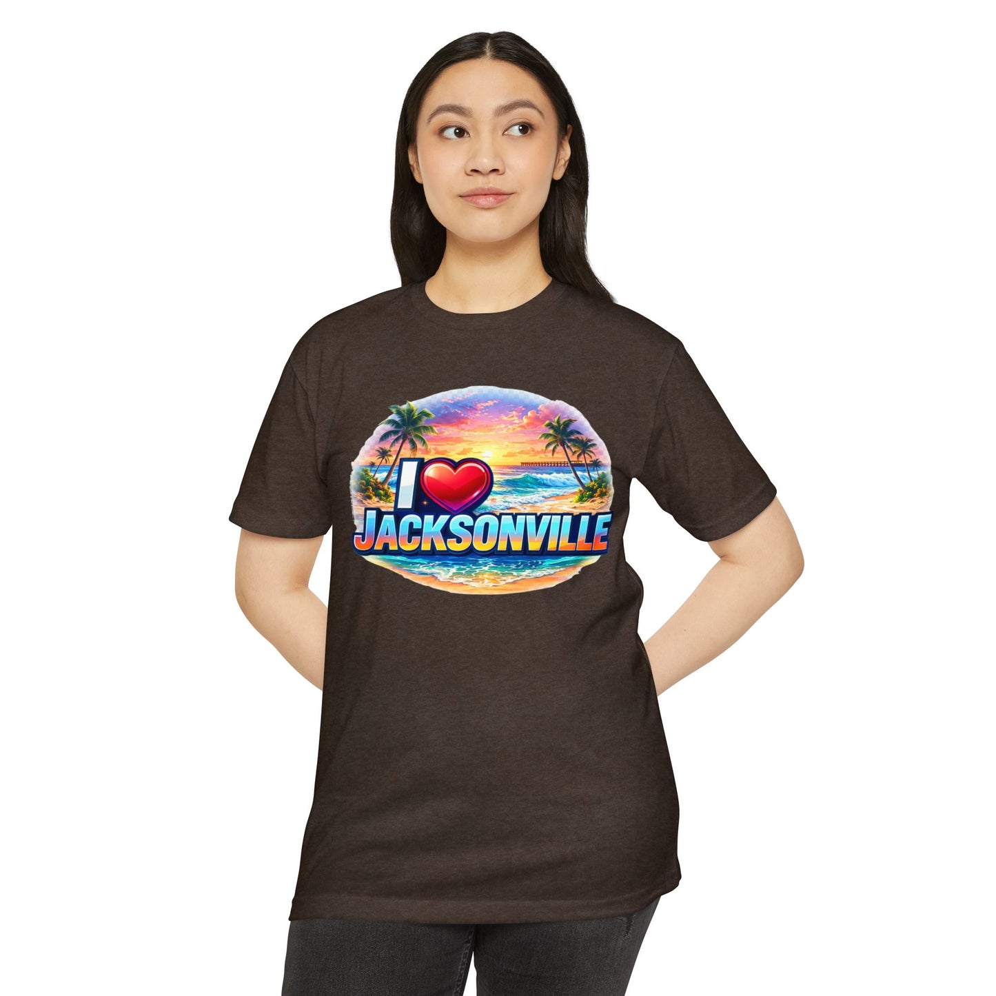 I  Jacksonville Beach T-Shirt — Retro Sunset Palm Vacation Tee