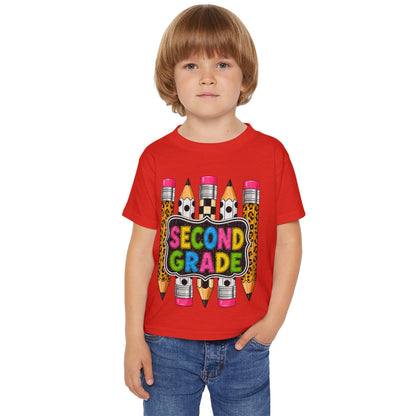 Second Grade Toddler T-Shirt — Colorful Pencils Back-to-School Tee
