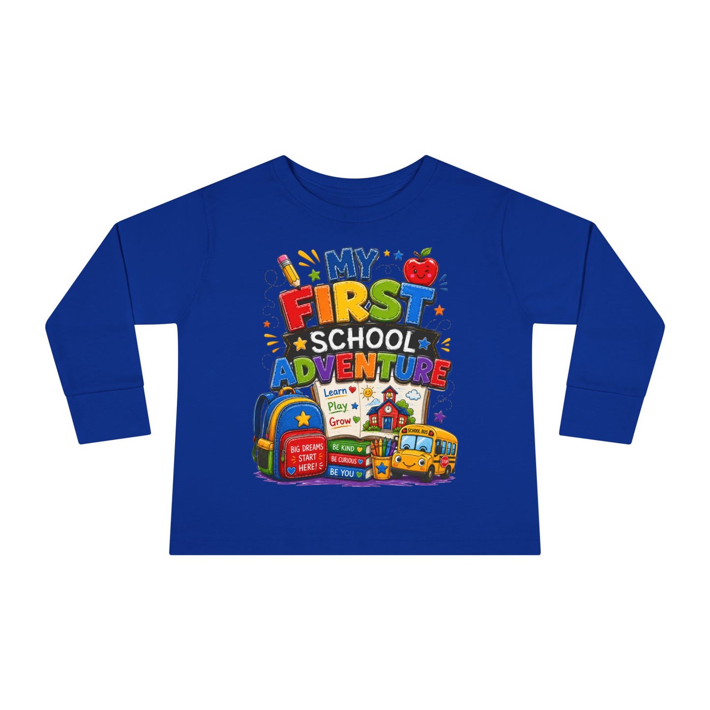 My First School Adventure Toddler Long Sleeve Tee