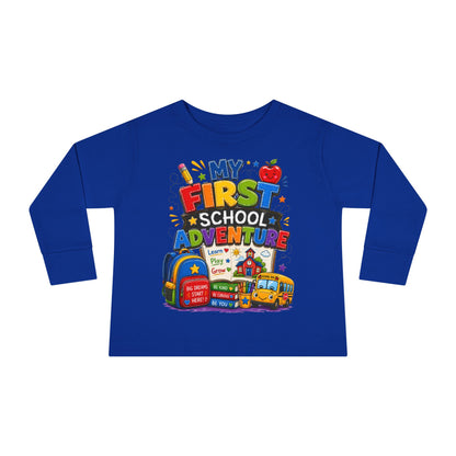 My First School Adventure Toddler Long Sleeve Tee