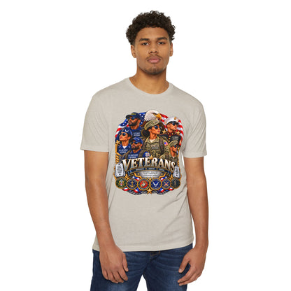 Veterans Tribute T-Shirt – Patriotic Military Emblems & Eagle Design