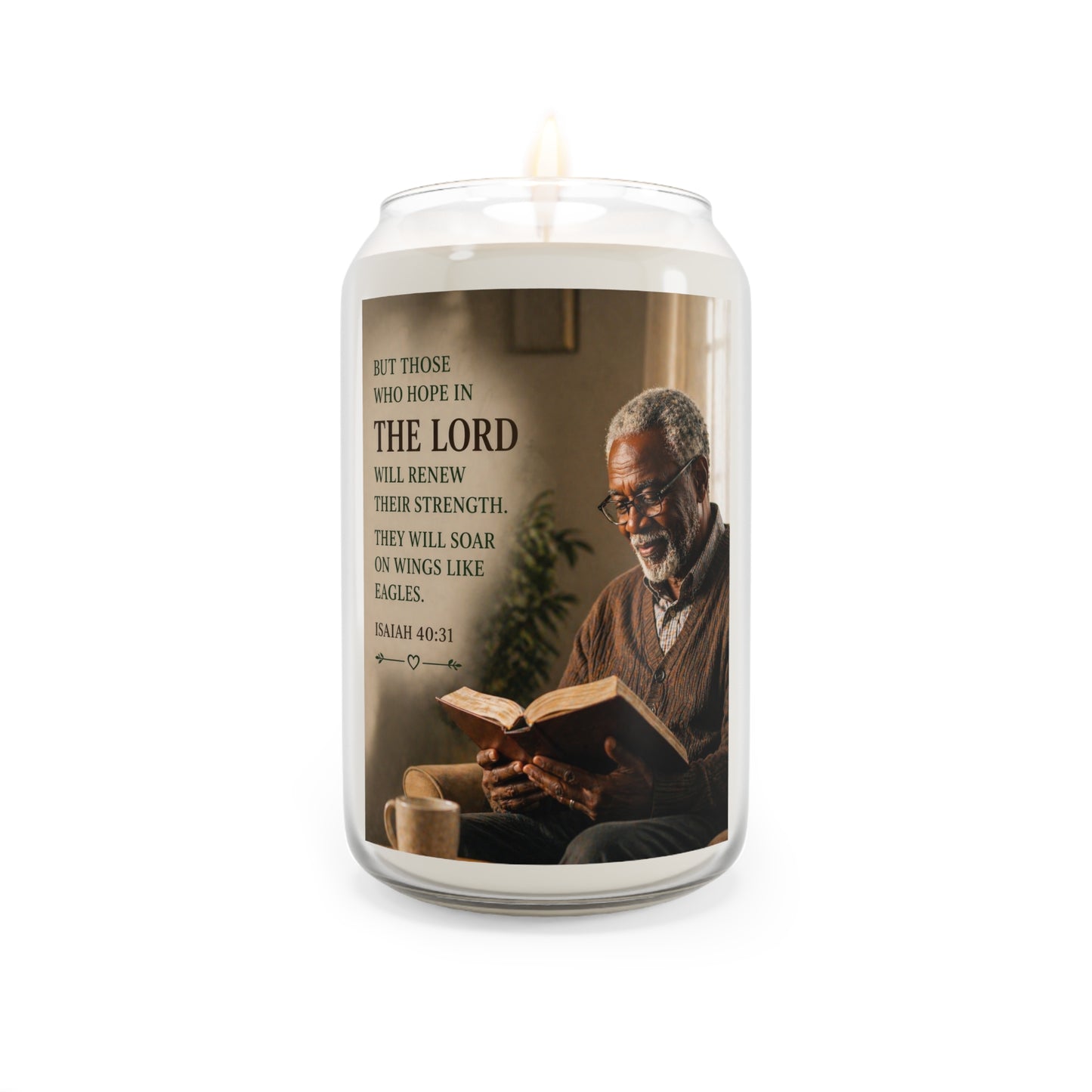 Faith Verse Soy Candle — Isaiah 40:31 Inspirational Scented Candle (13.75oz)