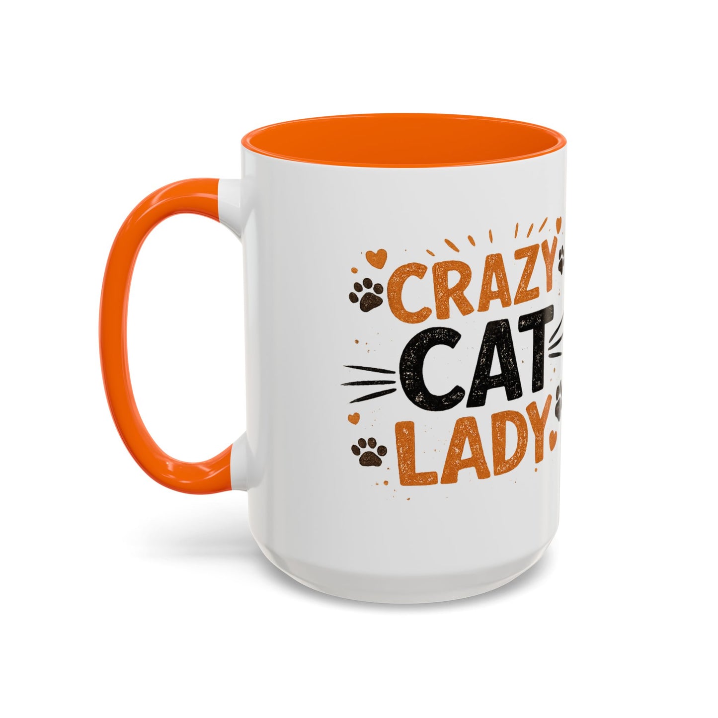 Cat Mug — "Crazy Cat Lady" Cute Kitten Accent Coffee Mug (11/15 oz)
