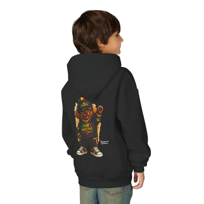 Youth Hoodie — Cool Rasta Bear Graphic Kids Sweatshirt