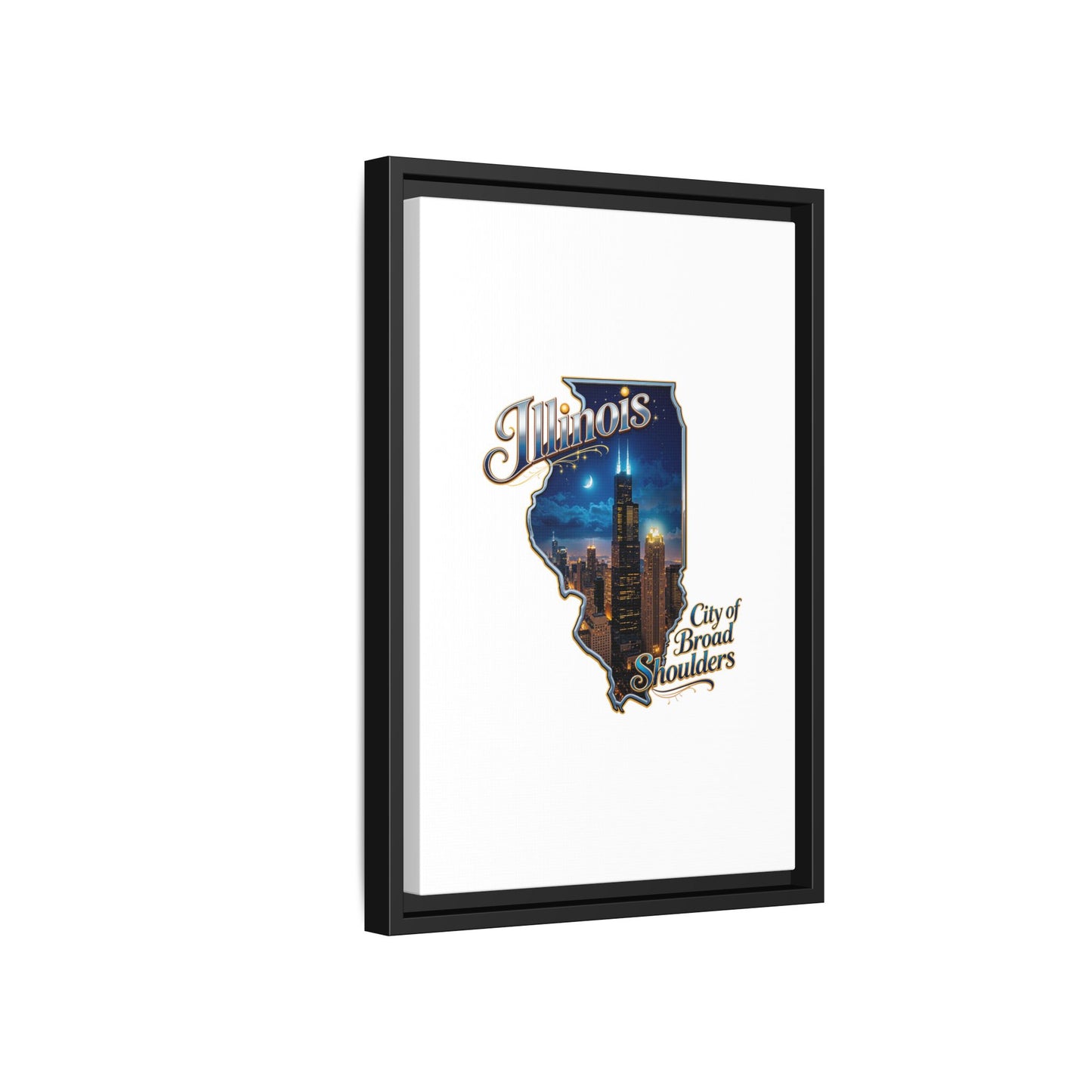 Illinois City of Broad Shoulders Matte Canvas Framed Wall Art
