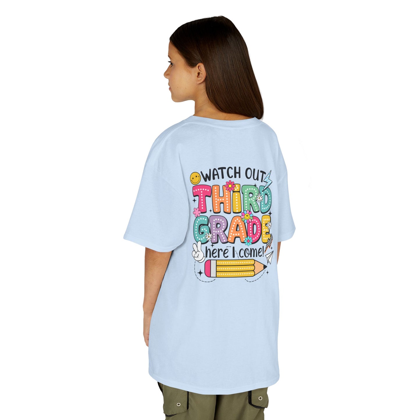Third Grade Back to School Kids Tee — "Watch Out Third Grade Here I Come"