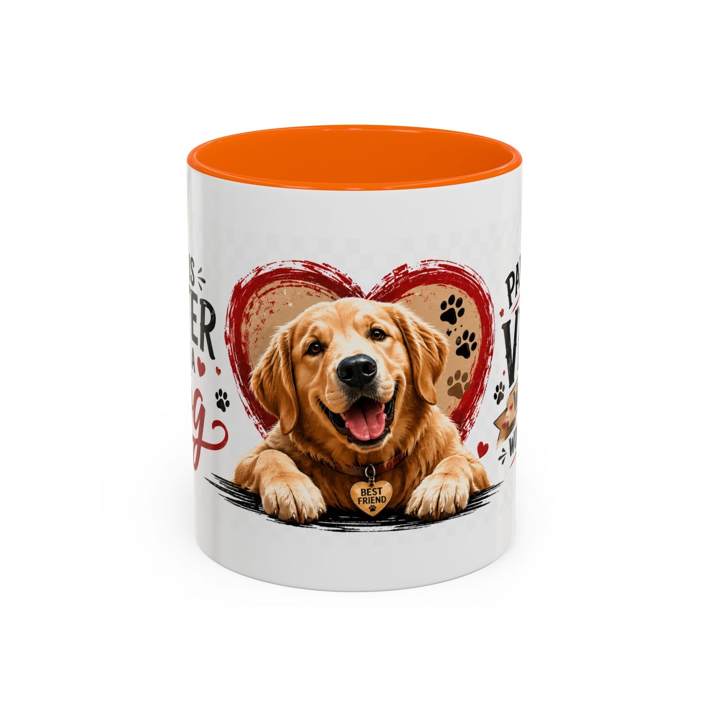 Pawsitive Vibes Coffee Mug - "Wag More, Worry Less" Dog Lover Accent Mug