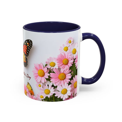 Mother's Day Butterfly Coffee Mug — "Happy Mother's Day" Floral 11/15oz Accent Mug