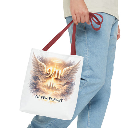 9/11 Memorial Tote Bag – 'Never Forget' Angel Wings Tribute
