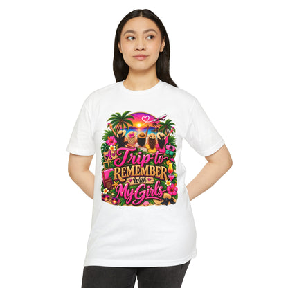 T-Shirt — 'A Trip to Remember With My Girls' Tropical Bachelorette/Besties Tee