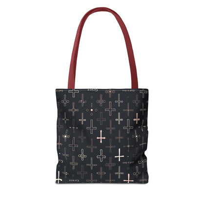 Cross Pattern Tote Bag — Faith & Grace Religious All-Over Print Tote