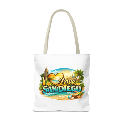 San Diego Tote Bag - "I Love San Diego" Beach City Souvenir