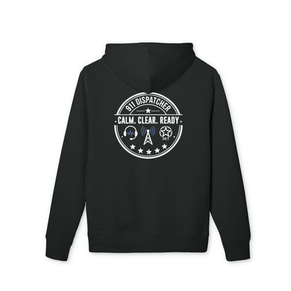 Dispatcher Hoodie — "911 Dispatcher: Calm. Clear. Ready." Badge Pullover