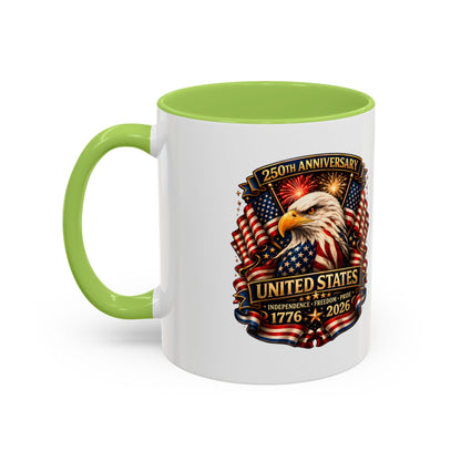 Patriotic Eagle Coffee Mug - United States 250th Anniversary 1776-2026
