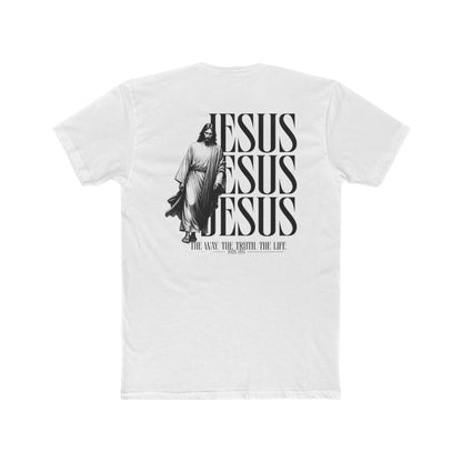 Jesus Repeat Graphic T-Shirt — "Jesus, Jesus, Jesus" Faith Tee
