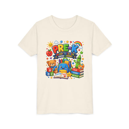 Pre-K Ready To Learn Kids T-Shirt — Colorful Preschool Back-to-School Tee