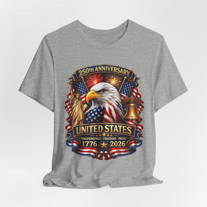 Independence 250th Eagle T-Shirt – United States 1776-2026 Centennial Graphic Tee