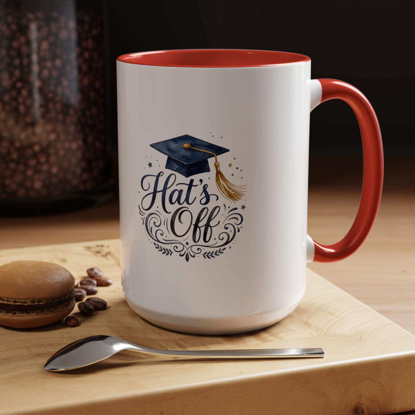 Graduation 'Hat's Off' Accent Coffee Mug — 11/15oz Celebratory Grad Gift