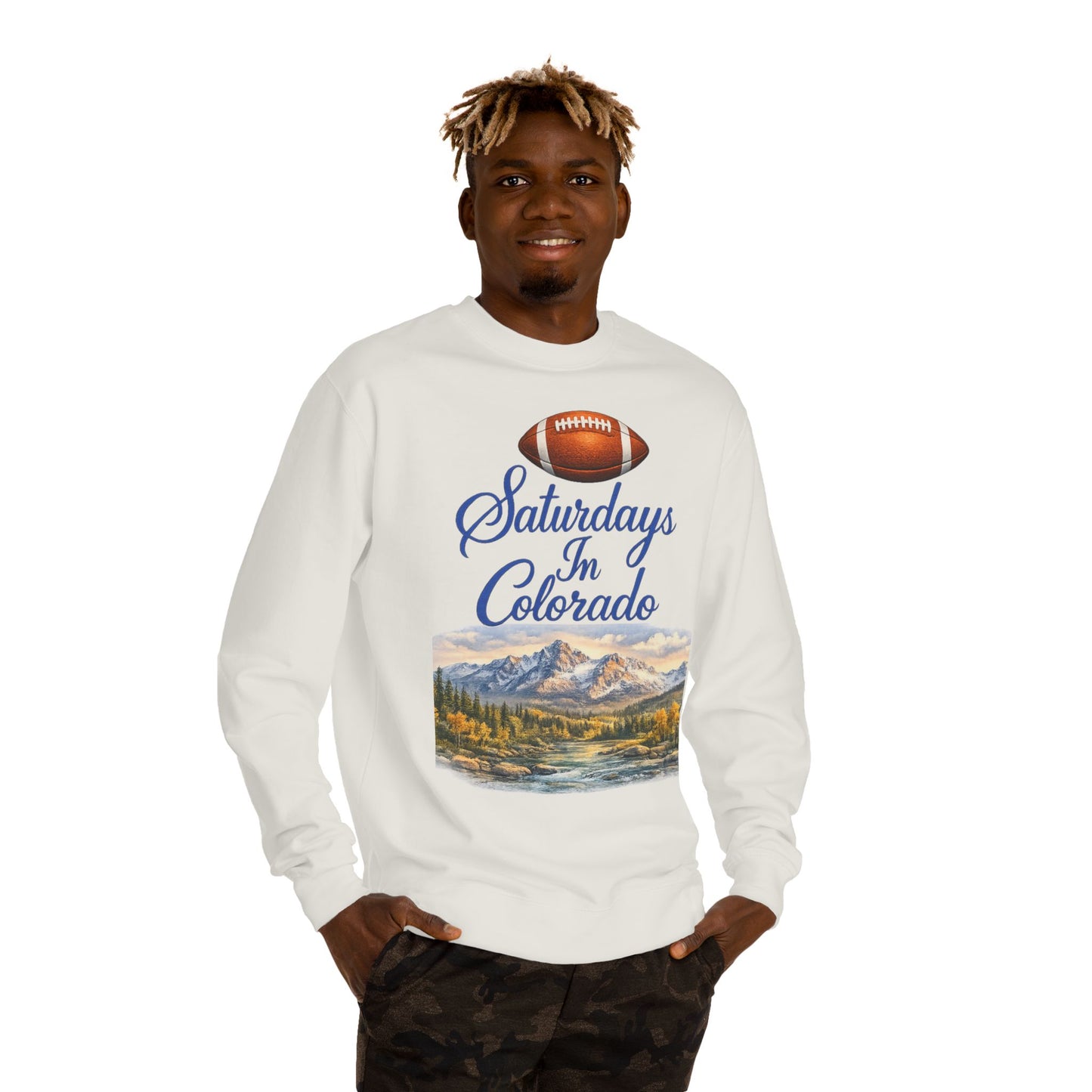 Saturdays in Colorado Sweatshirt — Mountain Football Scenic Crewneck