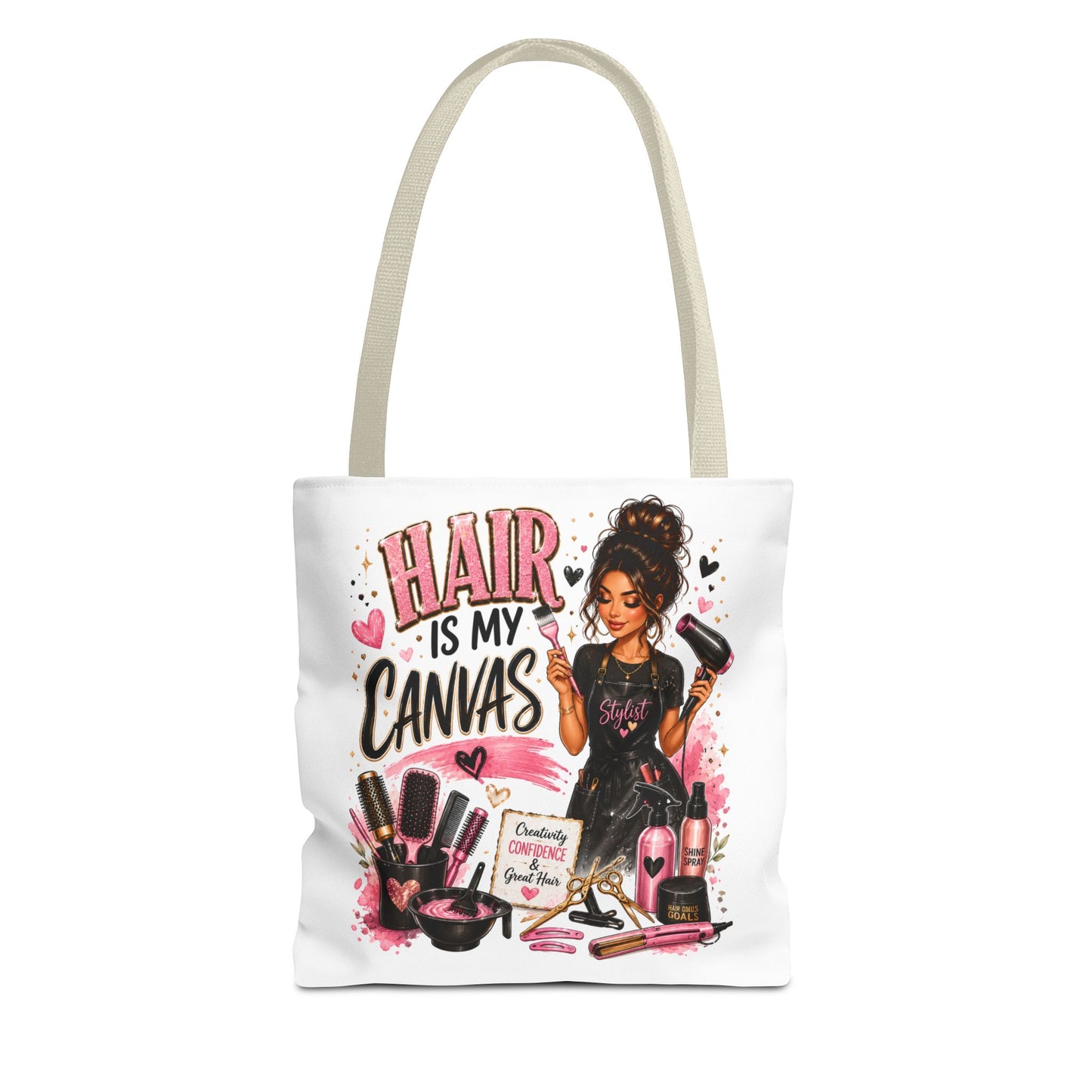 Hair Is My Canvas Tote Bag — Stylist Makeup Artist Cosmetic Accessories Tote
