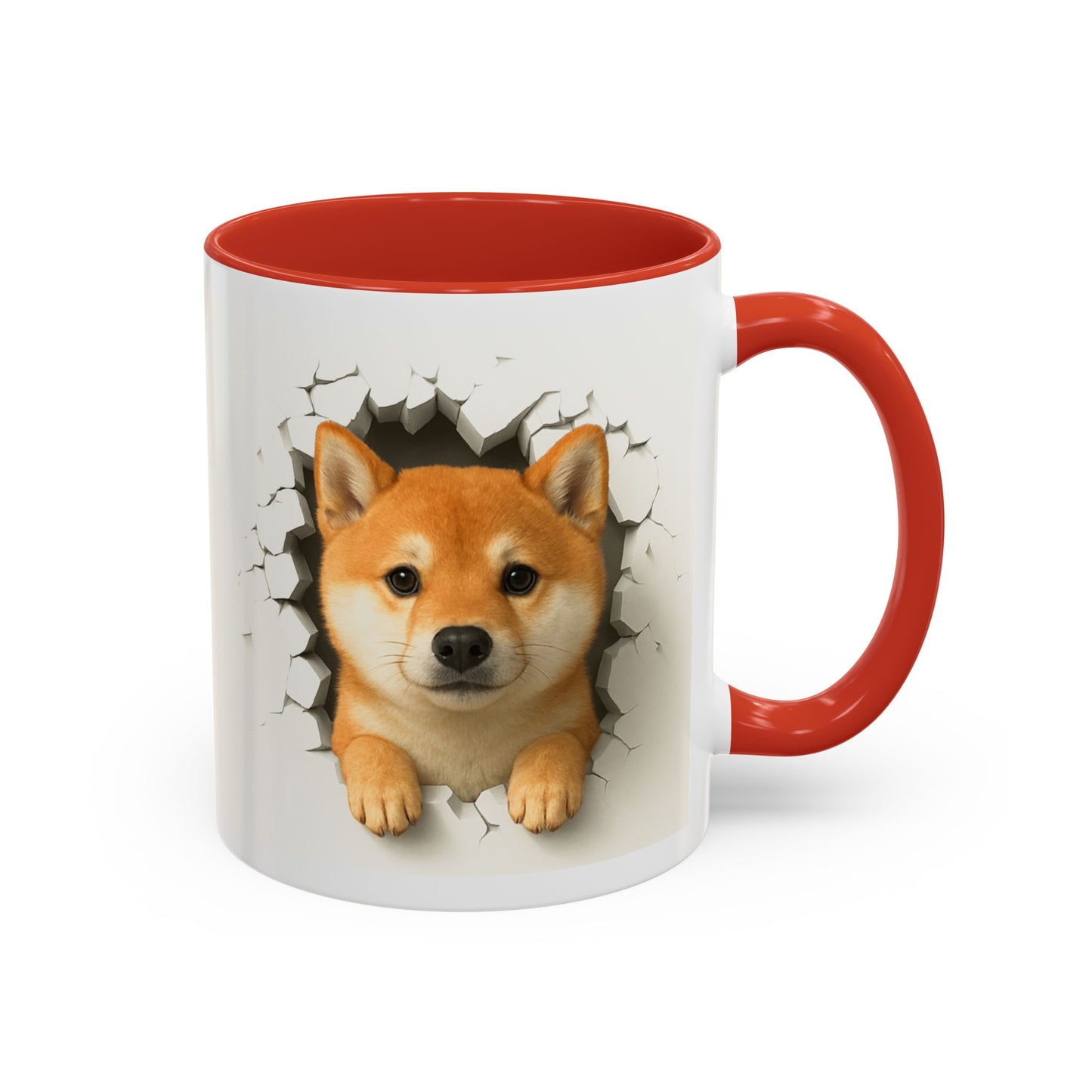 Shiba Inu Peeking Accent Coffee Mug – Cute Dog Lover Gift (11oz, 15oz)